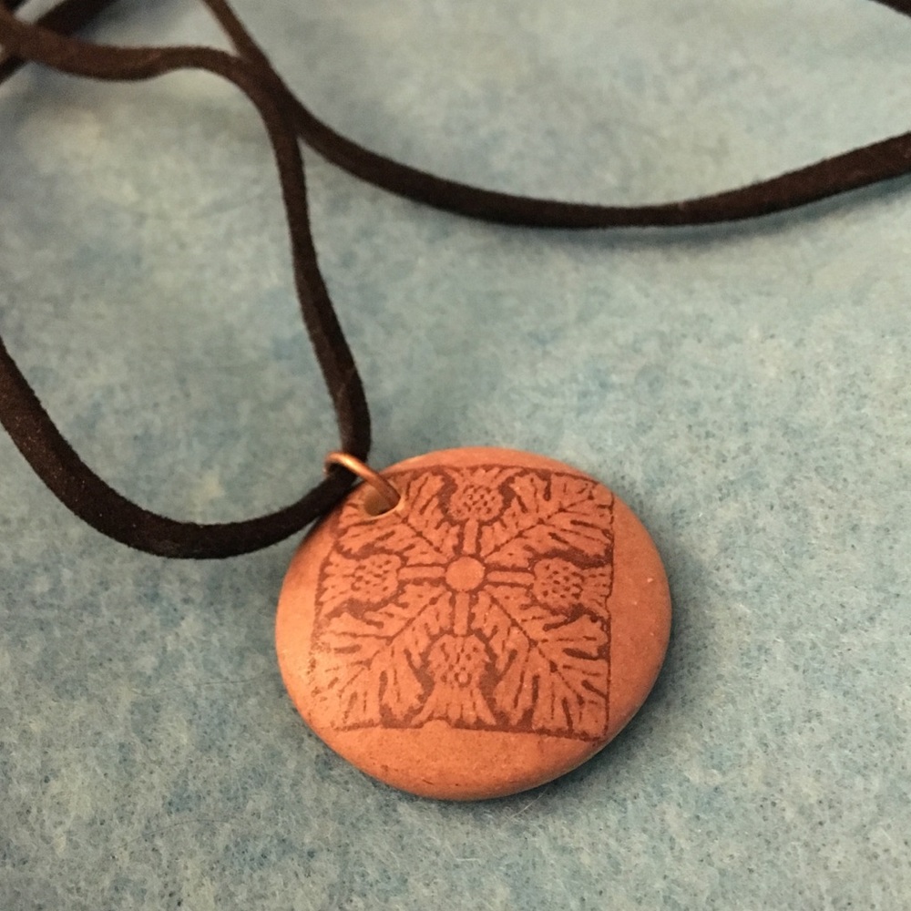Wooden pendant necklace